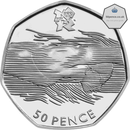 Aquatics (Lines Across Face) 50p coin