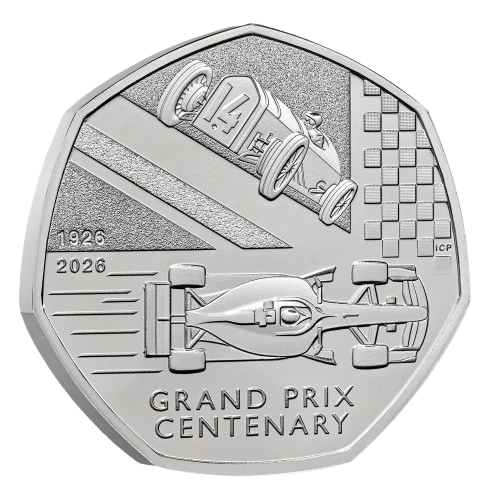 100 Years of the Grand Prix in Britain 50p coin