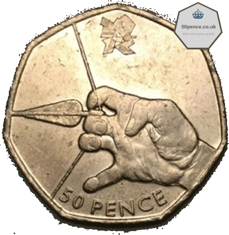 Archery 50p coin London 2012 Olympics 50 pence - What's it worth?