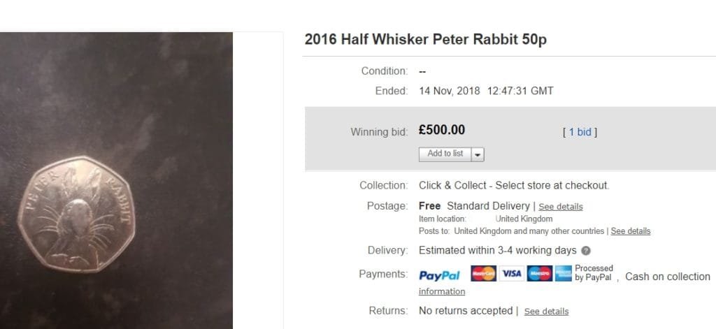 half whisker peter rabbit 50p