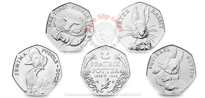 2016 Beatrix Potter 50p set