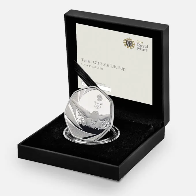Team GB 2016 United Kingdom 50p Silver Proof Coin Team GB 2016 United Kingdom 50p Silver Proof Coin