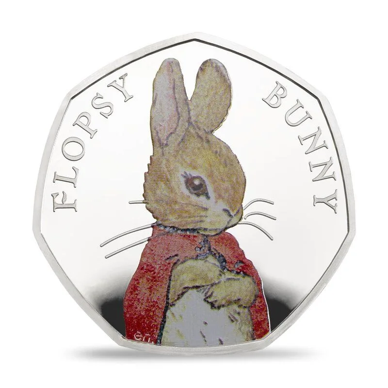 Flopsy Bunny 50p Silver Coin