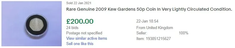 Genuine 2009 Kew Gardens 50p