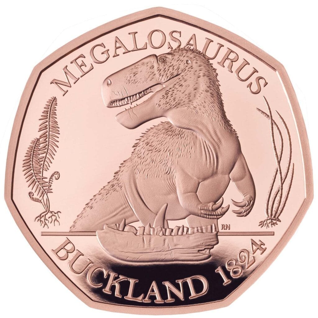 Megalosaurus 50p Gold Proof Coin Megalosaurus 50p Gold Proof Coin