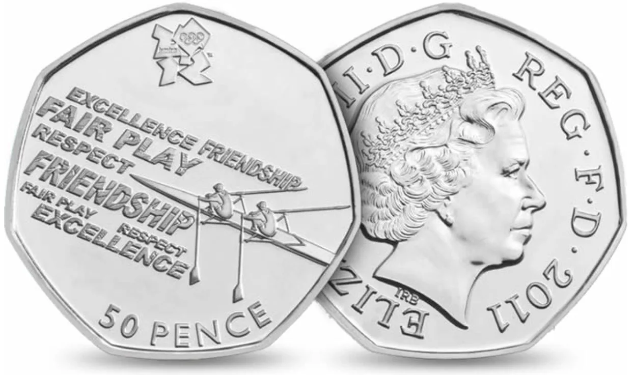 Rowing 50p 3 Rowing 50p Coin