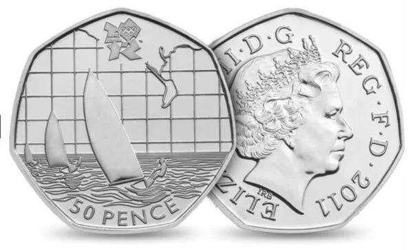 Sailing 50p coin