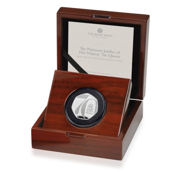the platinum jubilee of her majesty the queen 2022 uk 50p platinum proof coin t tcase left uk22p50p 1500x1500 f3a2c67