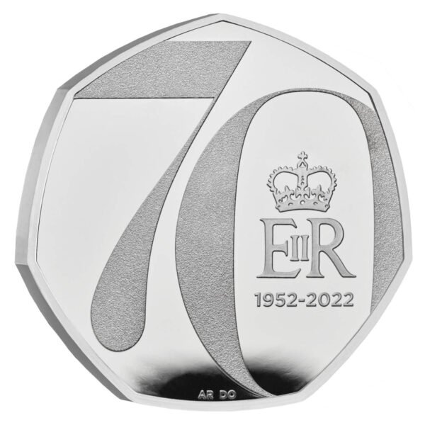 the platinum jubilee of her majesty the queen 2022 uk 50p silver proof coin standard jody clark obverse reverse edge 1500x1500 d707c29